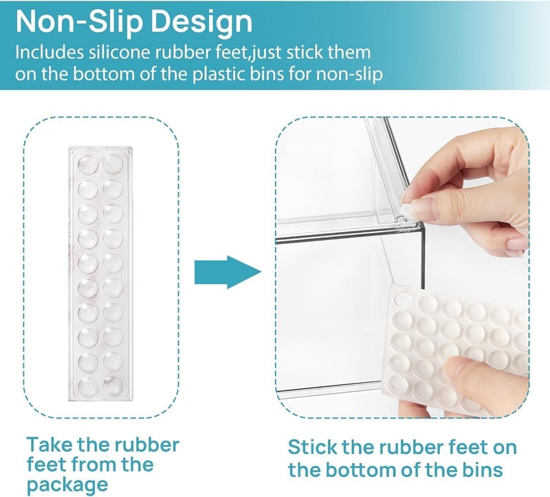 Vtopmart Stackable Storage Drawers Set of 5, Clear Plastic Organizer Bins for Baby Bottle, Beauty Supplies Storage, Ideal for Kichen Countertop, Vanity, Bathroom, Cabinet, Pantry Organization - Image 5